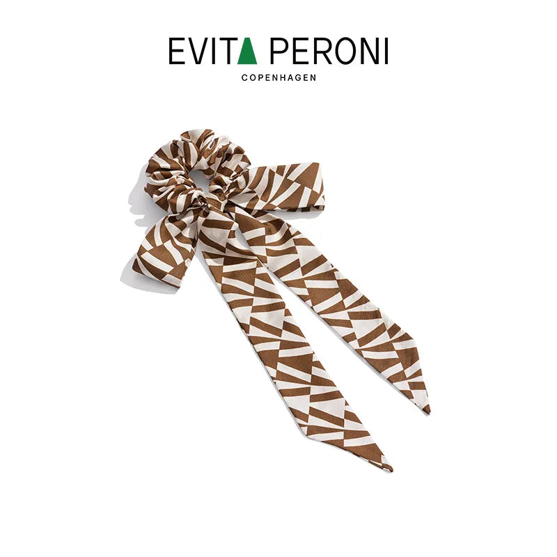 Mulberry Silk Julia Medium Scrunchie with Bow Tail - EVITA PERONI OFFICIAL