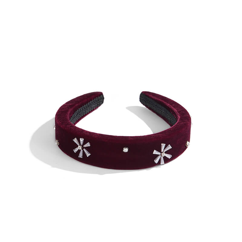 Editha Velvet Crystal Padded Headband - EVITA PERONI OFFICIAL