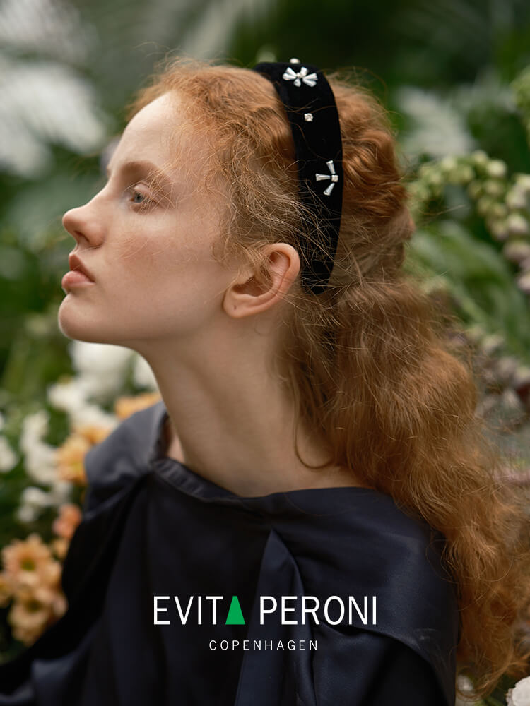 Editha Velvet Crystal Padded Headband - EVITA PERONI OFFICIAL
