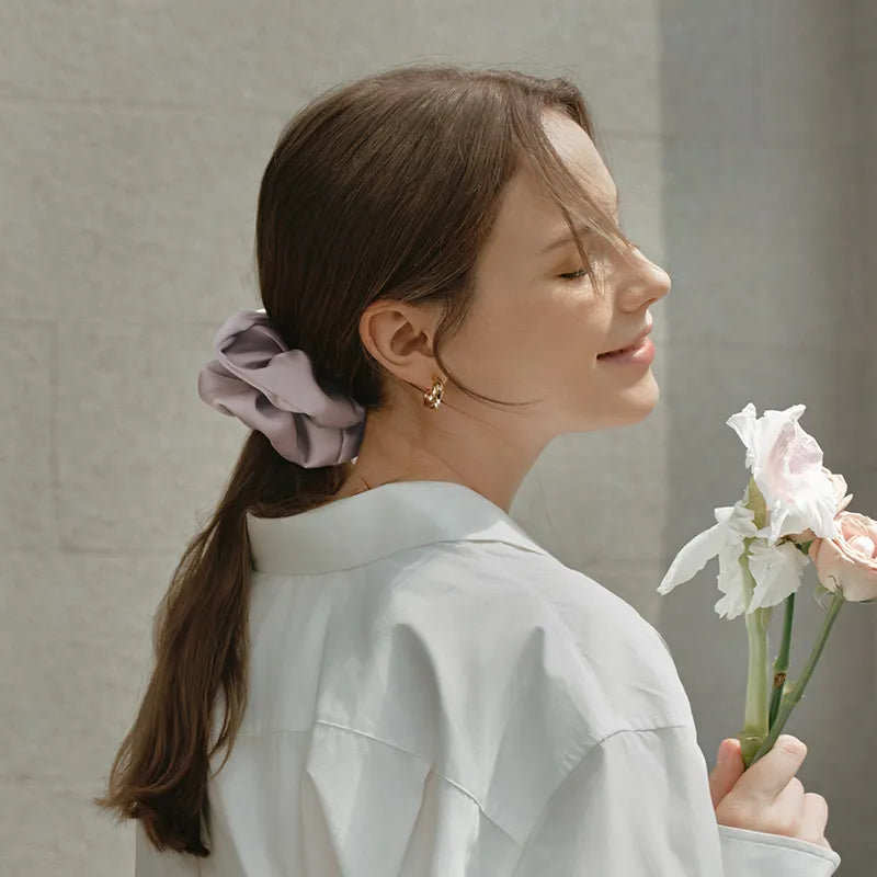 Whispers of Soft Light Satin Large Scrunchie