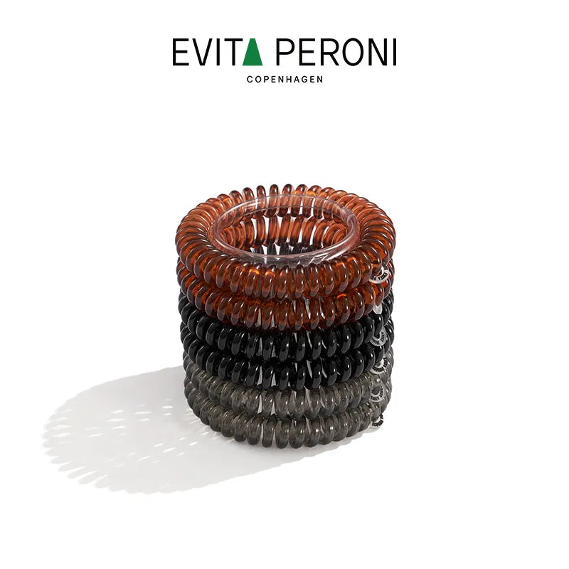 Zephyrine Jelly Spiral Hair Ties (6 pcs) - EVITA PERONI OFFICIAL