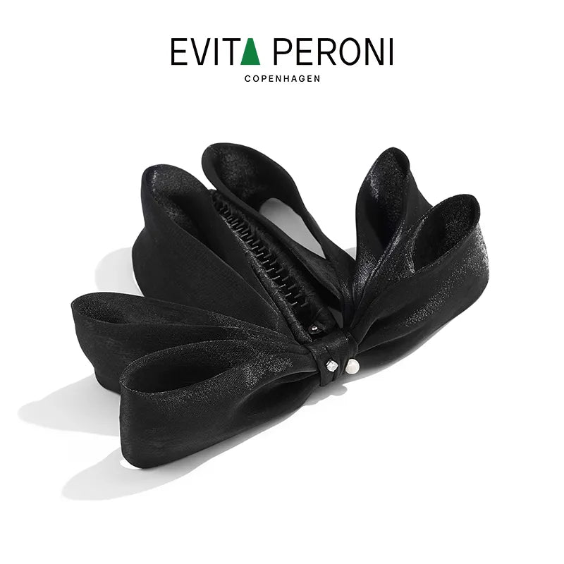 Trinity Ruffled Ribbon Bow Banana Clip - EVITA PERONI OFFICIAL