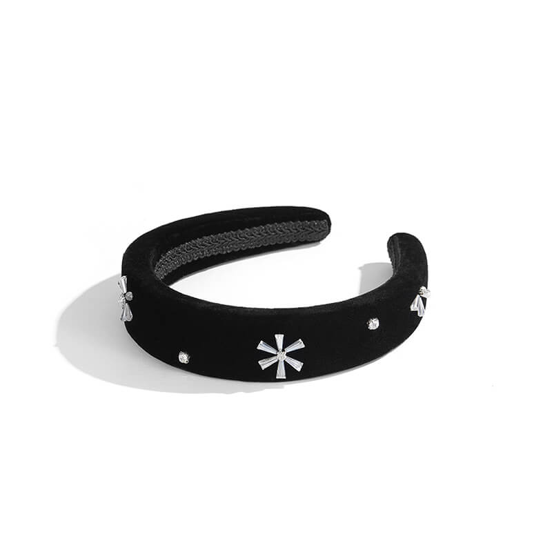 Editha Velvet Crystal Padded Headband - EVITA PERONI OFFICIAL