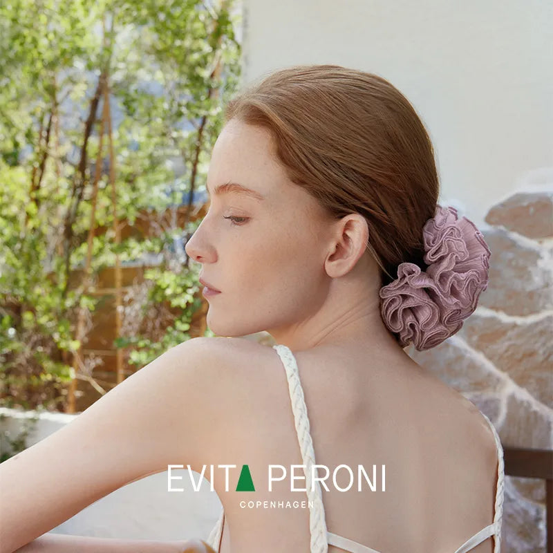 Adelaide Pleated Ruffled Large Scrunchie - EVITA PERONI OFFICIAL