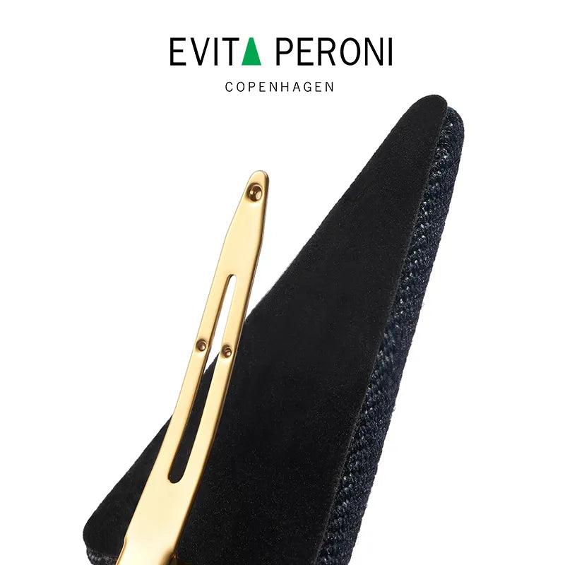 Cassia Denim Triangle Pelican Clip - EVITA PERONI OFFICIAL