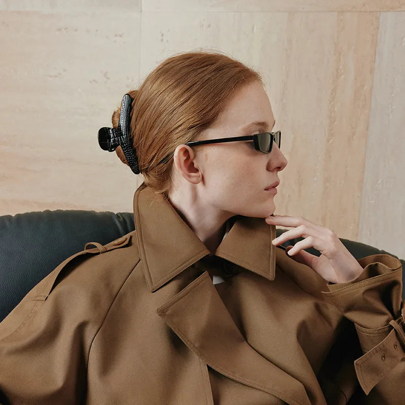 lsolde Crocodile Print Hair Claw - EVITA PERONI OFFICIAL