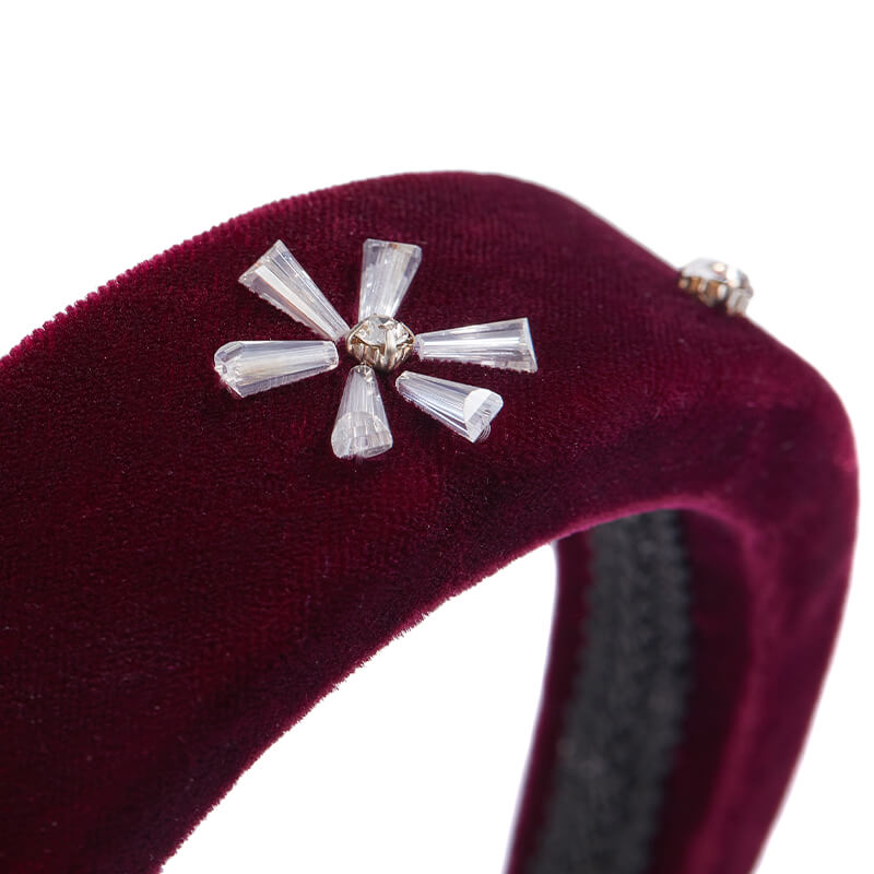 Editha Velvet Crystal Padded Headband - EVITA PERONI OFFICIAL