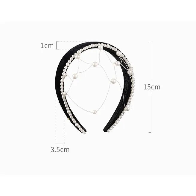 Linda Pearl&Net Wide Headband - EVITA PERONI OFFICIAL