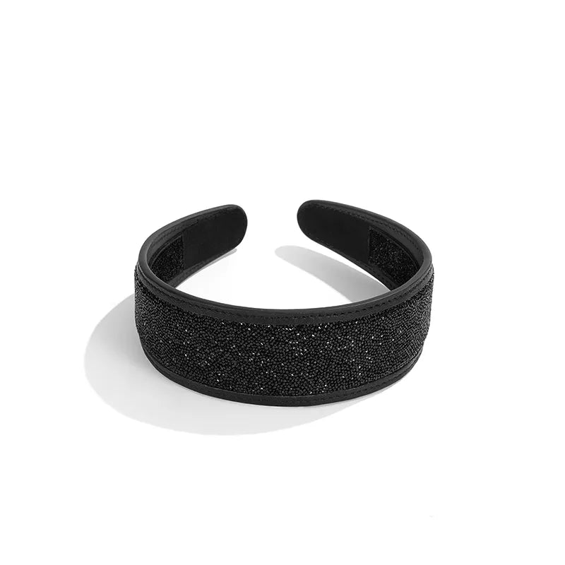 Stellar Shadow Crystal Cowhide Wide Headband