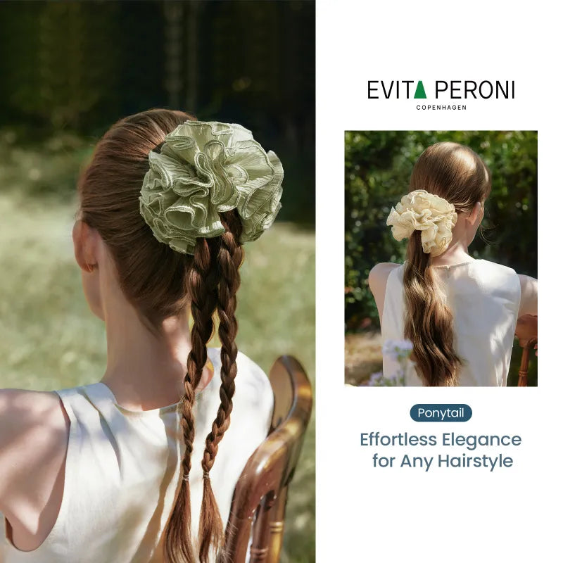 Adelaide Pleated Ruffled Large Scrunchie - EVITA PERONI OFFICIAL