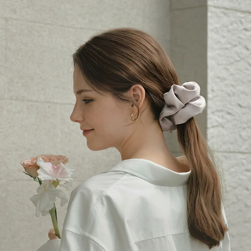 Whispers of Soft Light Satin Large Scrunchie