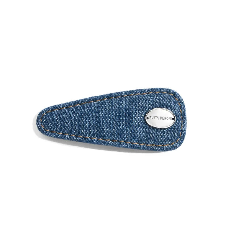 Cassia Denim Snap Clip - EVITA PERONI OFFICIAL