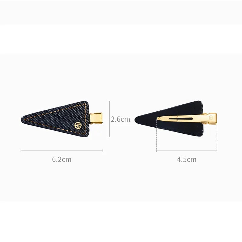 Cassia Denim Triangle Pelican Clip - EVITA PERONI OFFICIAL