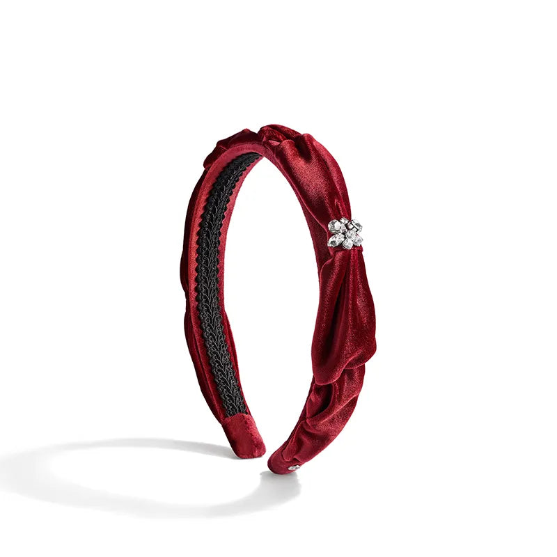 Esme Bow Velvet Headband display picture 3