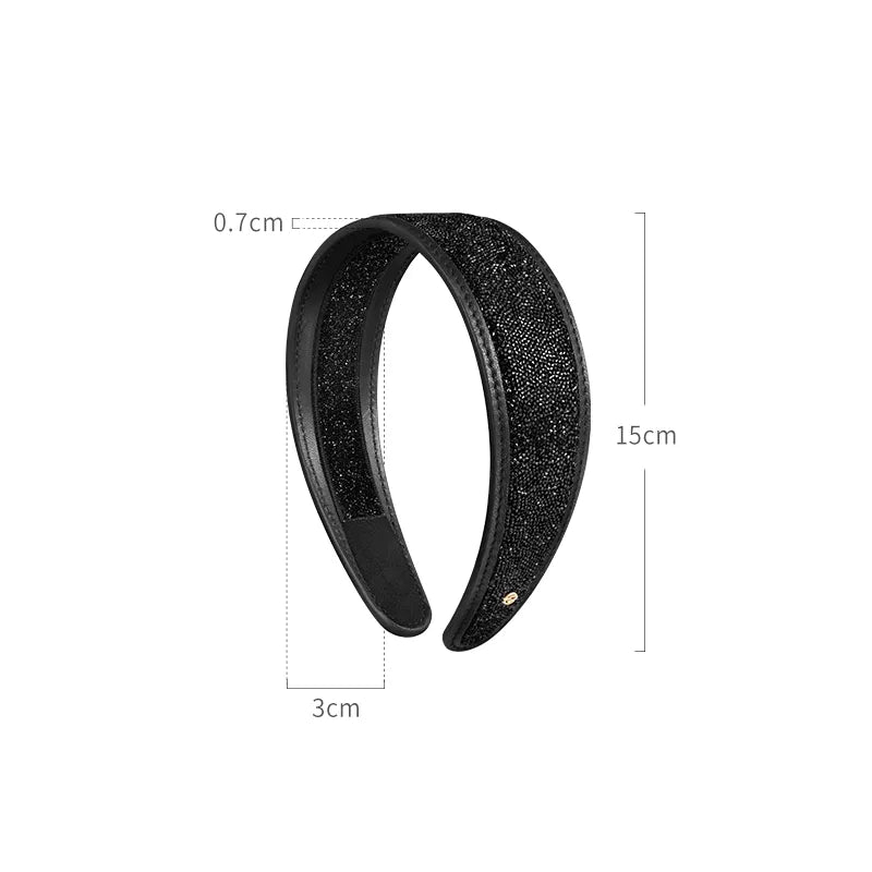 Stellar Shadow Crystal Cowhide Wide Headband
