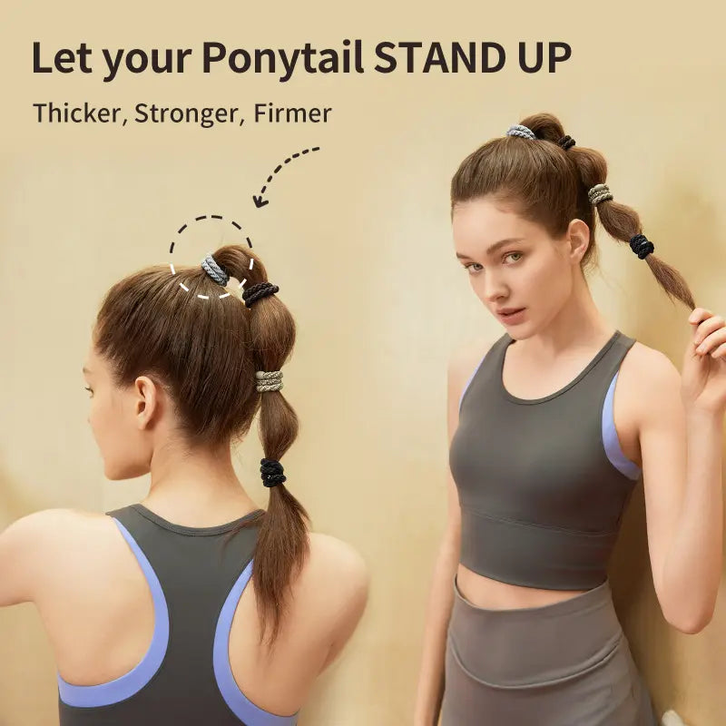 Roxanne Thick Hair Tie Pony Elastic Ponytail Holder (12 pcs)