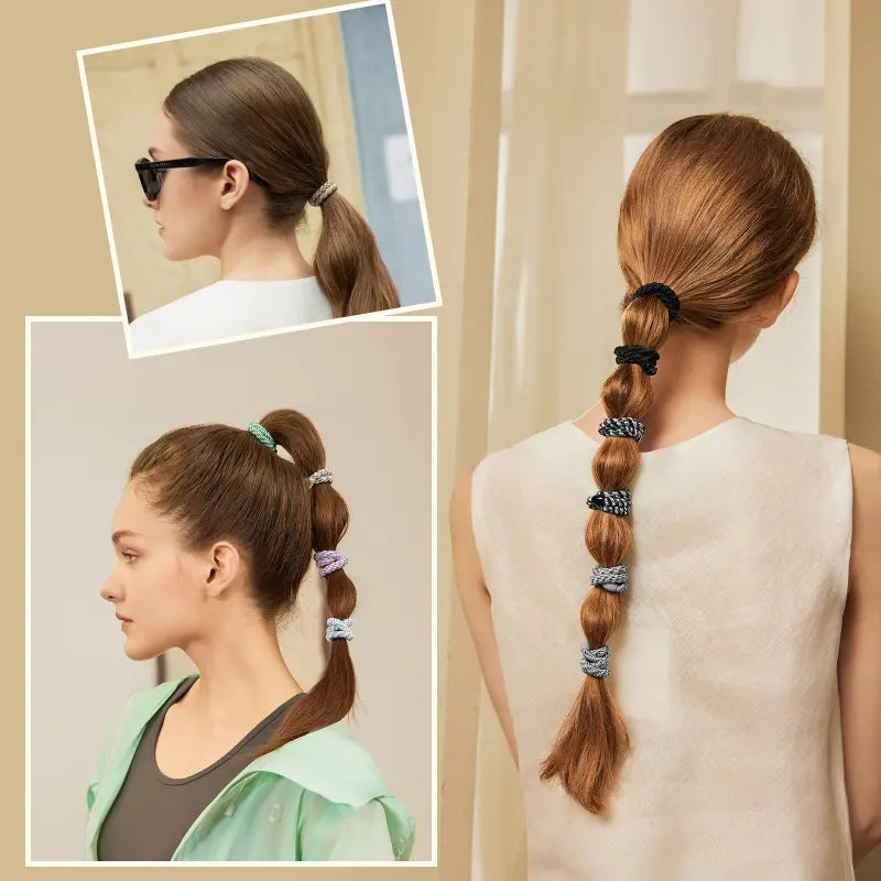 Roxanne Thick Hair Tie Pony Elastic Ponytail Holder (12 pcs)