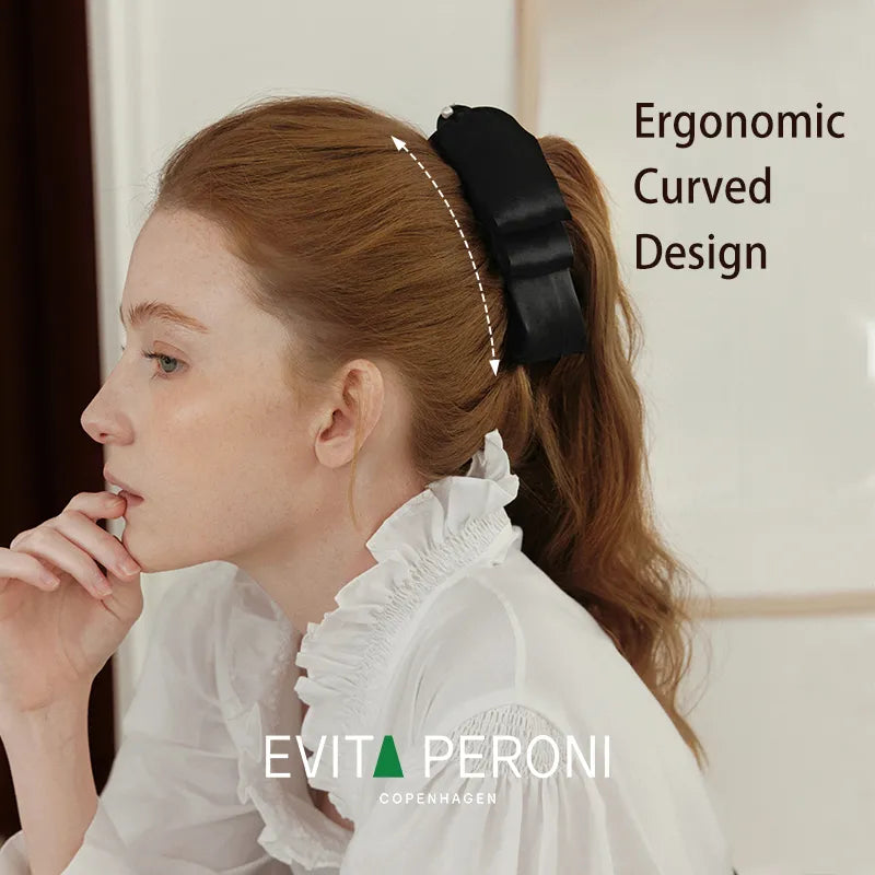 Trinity Ruffled Ribbon Bow Banana Clip - EVITA PERONI OFFICIAL