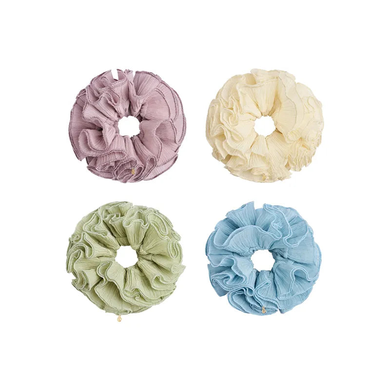 Adelaide Pleated Ruffled Large Scrunchie - EVITA PERONI OFFICIAL