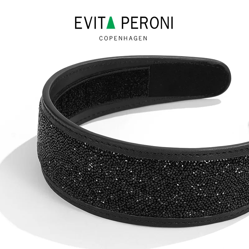 Stellar Shadow Crystal Cowhide Wide Headband