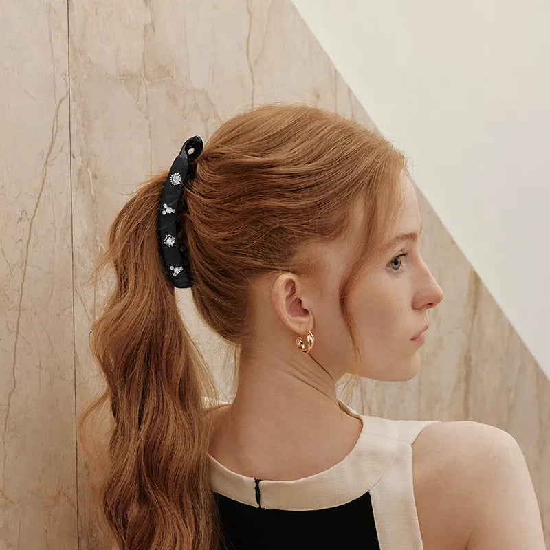 Eileen Crystal Velvet Banana Clip