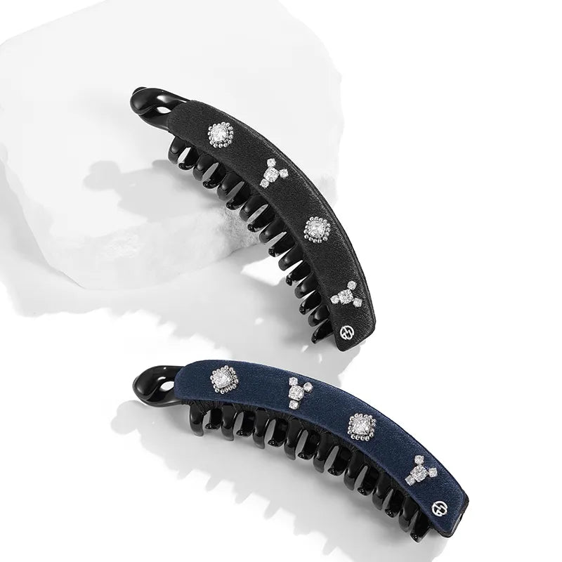 Eileen Crystal Velvet Banana Clip