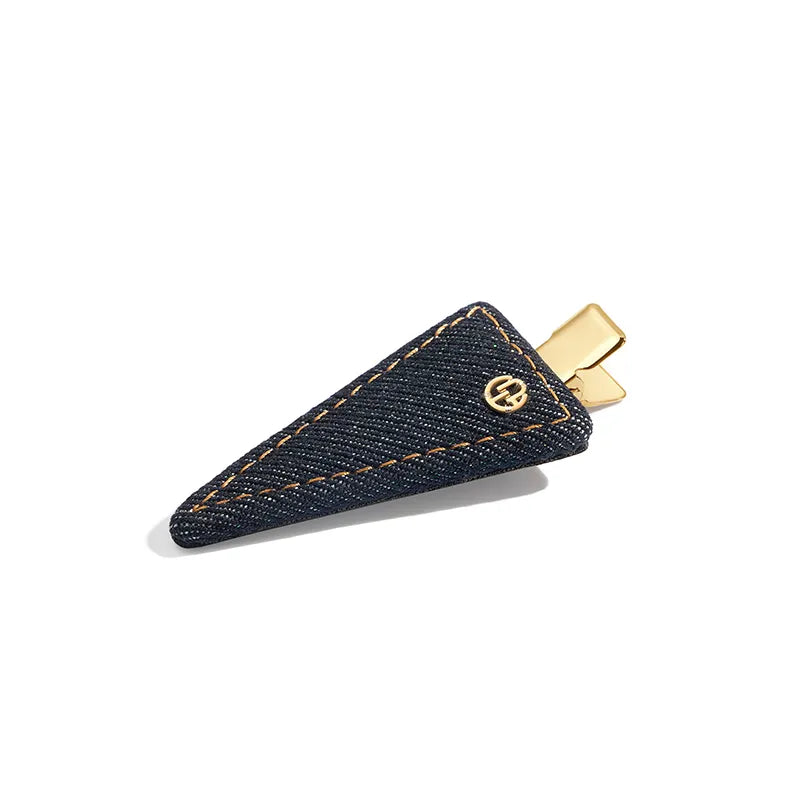 Cassia Denim Triangle Pelican Clip - EVITA PERONI OFFICIAL