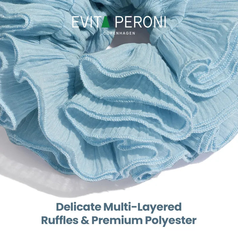 Adelaide Pleated Ruffled Large Scrunchie - EVITA PERONI OFFICIAL