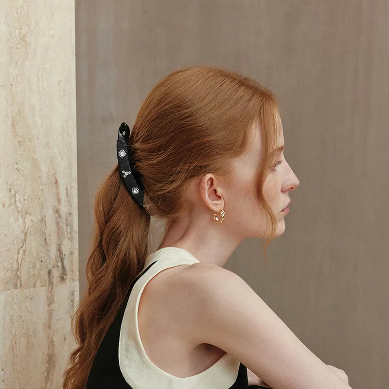 Eileen Crystal Velvet Banana Clip