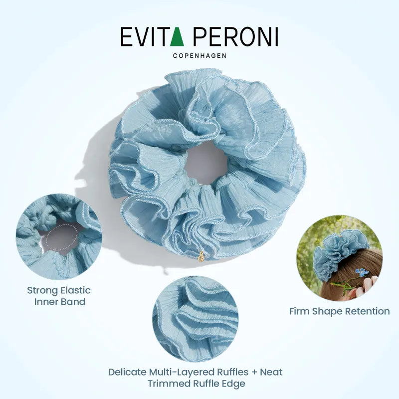 Adelaide Pleated Ruffled Large Scrunchie - EVITA PERONI OFFICIAL