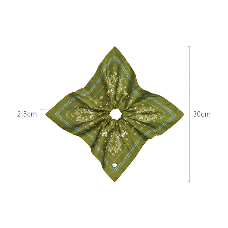 Celeste Paisley Pattern Large Scrunchie - EVITA PERONI OFFICIAL