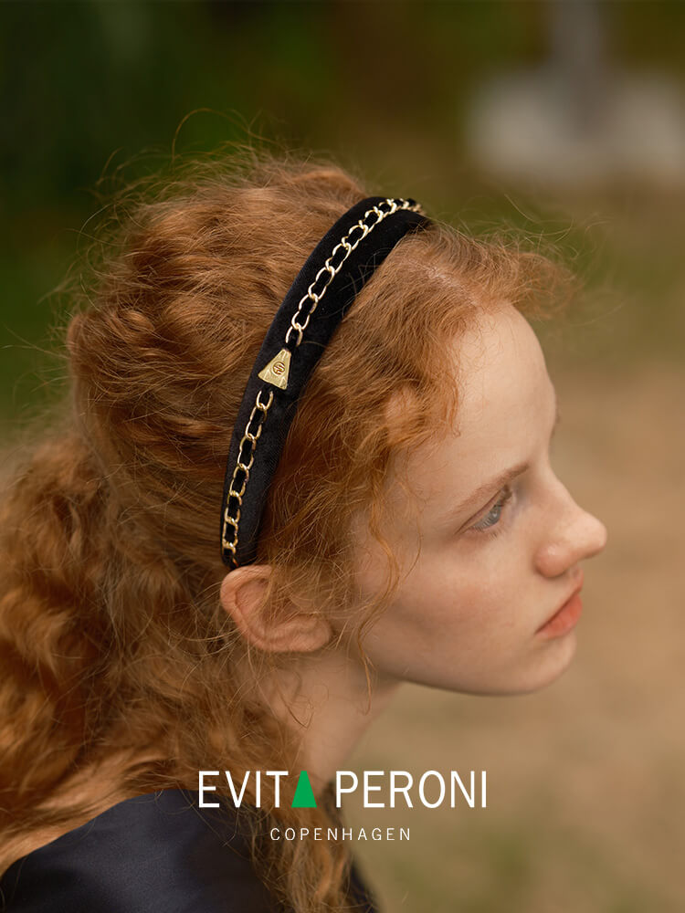 Victoria Metal Chain Padded Headband - EVITA PERONI OFFICIAL