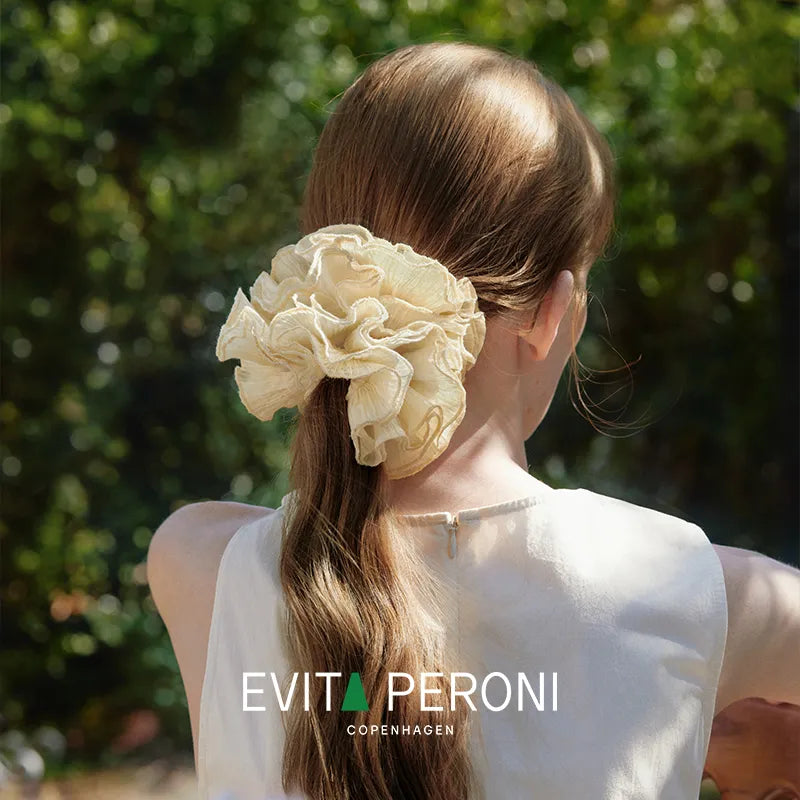 Adelaide Pleated Ruffled Large Scrunchie - EVITA PERONI OFFICIAL