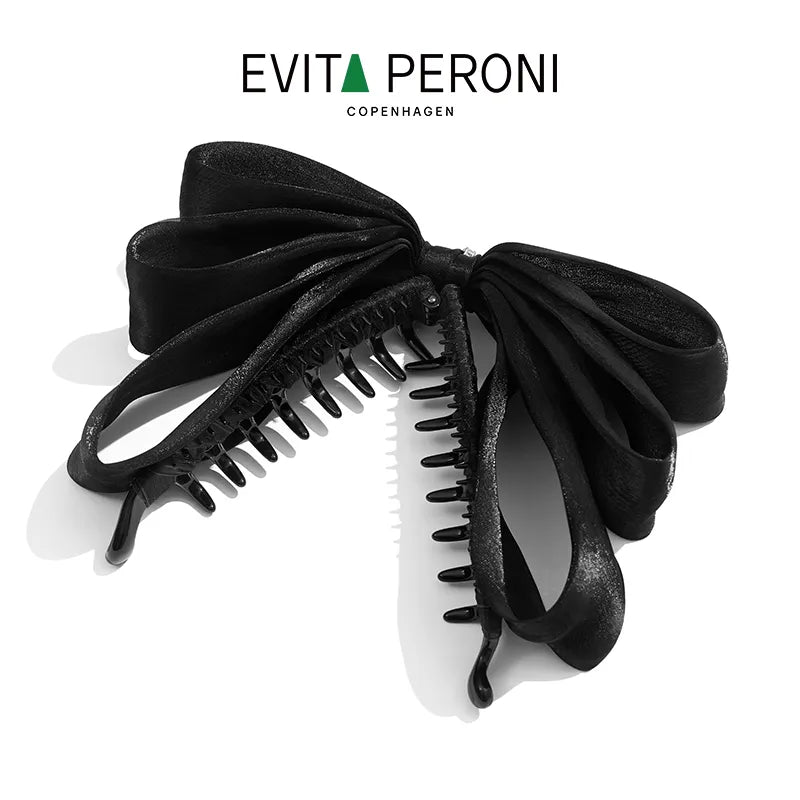 Trinity Ruffled Ribbon Bow Banana Clip - EVITA PERONI OFFICIAL