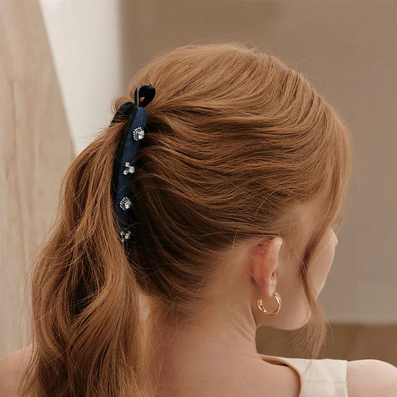 Eileen Crystal Velvet Banana Clip