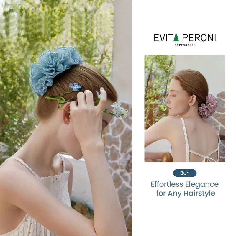 Adelaide Pleated Ruffled Large Scrunchie - EVITA PERONI OFFICIAL