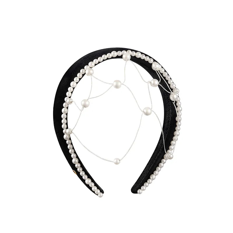 Linda Pearl&Net Wide Headband