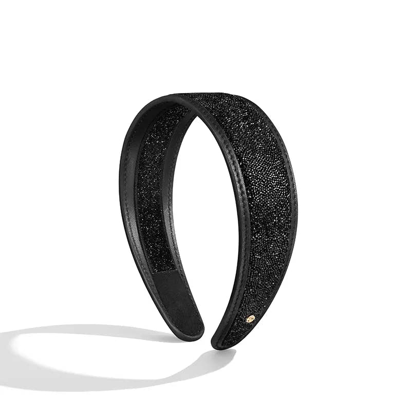 Stellar Shadow Crystal Cowhide Wide Headband