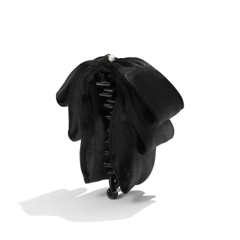 Trinity Ruffled Ribbon Bow Banana Clip - EVITA PERONI OFFICIAL