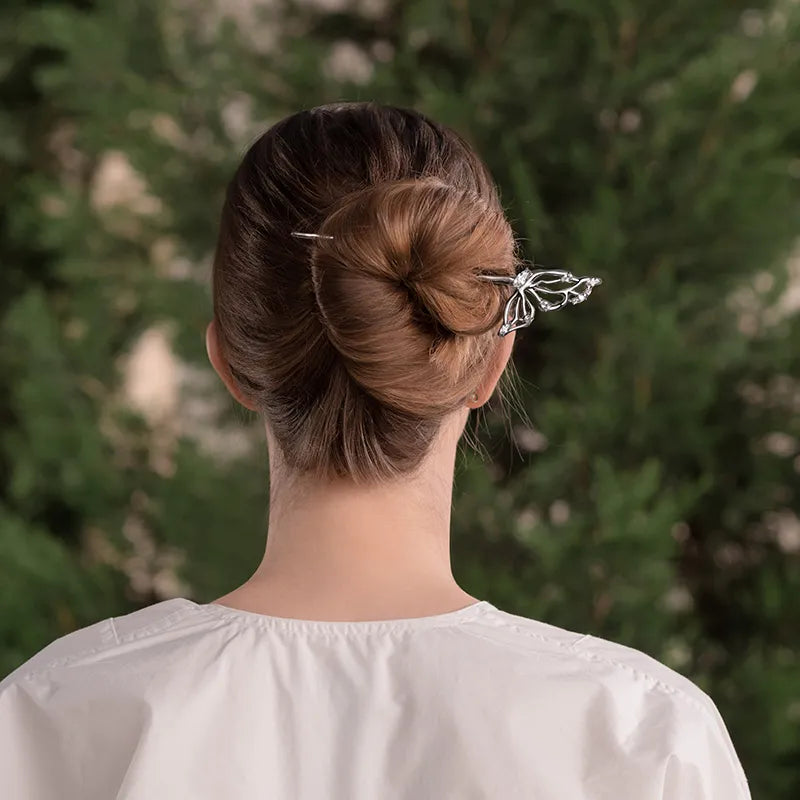 Gloria Metal Butterfly Hair Pin Stick - EVITA PERONI OFFICIAL