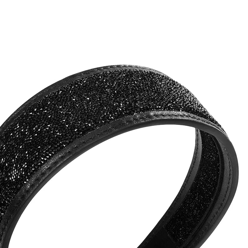 Stellar Shadow Crystal Cowhide Wide Headband