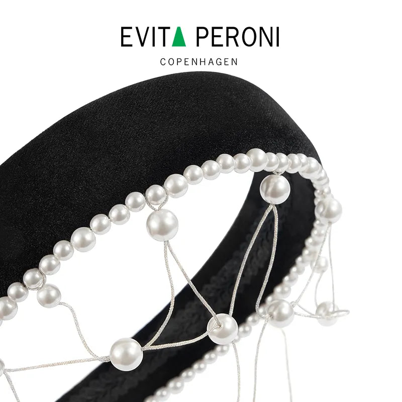 Linda Pearl&Net Wide Headband - EVITA PERONI OFFICIAL