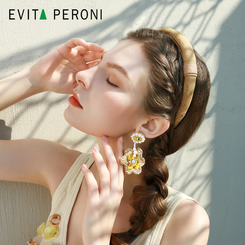 Penelope Woven Flower Earring - EVITA PERONI OFFICIAL