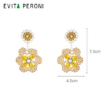 Penelope Woven Flower Earring - EVITA PERONI OFFICIAL